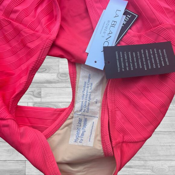 LA BLANCA Pink Tummy Control Moderate Coverage High Waisted Swimsuit Bottom 18W - Picture 9 of 12